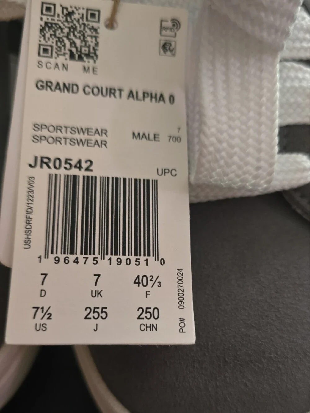 adidas Mens Grand Court Alpha Sneakers in Gray and White